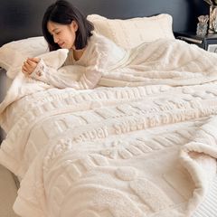 Home Text – Wool Blanket | Chăn Lông Cừu Minmin 230×200cm (1.6kg) | White