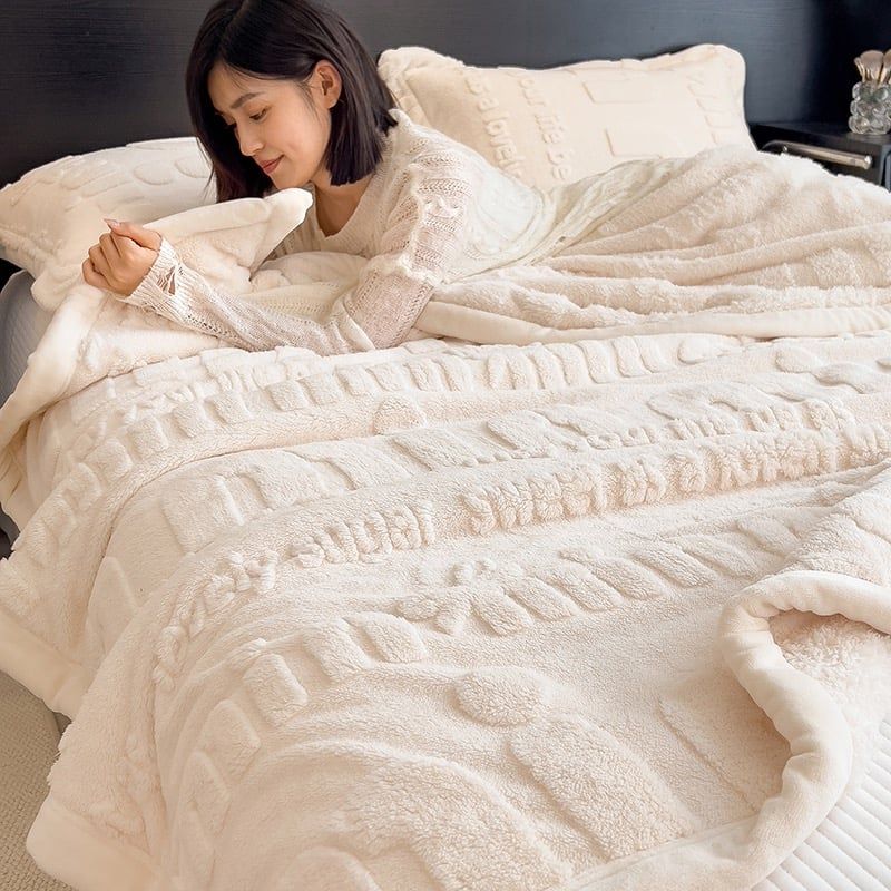 Home Text – Wool Blanket | Chăn Lông Cừu Minmin 230×200cm (1.6kg) | White