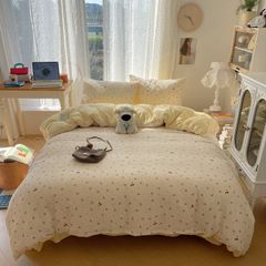 4Pcs Cotton Muslin Triple Layer | Set Cotton Linen 3 Lớp Bed Set | ID 4PCSGACCT06