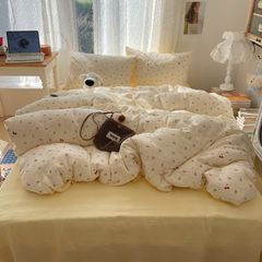 4Pcs Cotton Muslin Triple Layer | Set Cotton Linen 3 Lớp Bed Set | ID 4PCSGACCT06