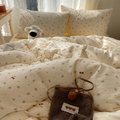 4Pcs Cotton Muslin Triple Layer | Set Cotton Linen 3 Lớp Bed Set | ID 4PCSGACCT06