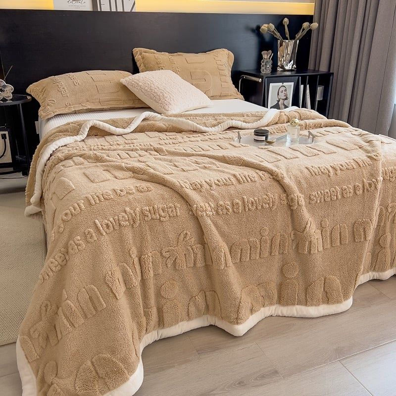 Home Text – Wool Blanket | Chăn Lông Cừu Minmin 230×200cm (1.6kg) | Camel
