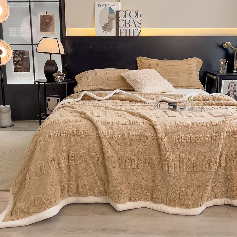 Home Text – Wool Blanket | Chăn Lông Cừu Minmin 230×200cm (1.6kg) | Camel
