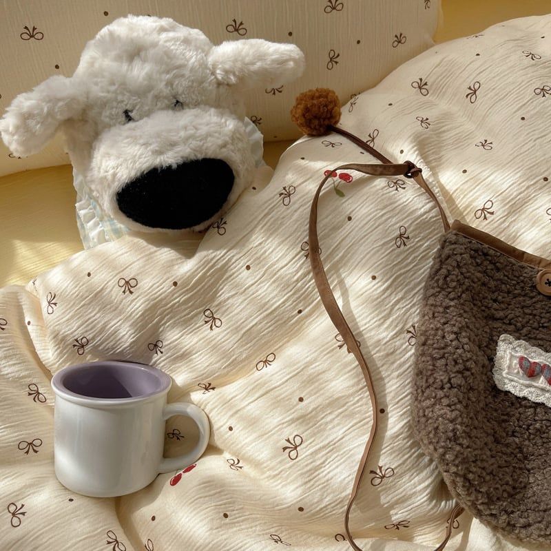 4Pcs Cotton Muslin Triple Layer | Set Cotton Linen 3 Lớp Bed Set | ID 4PCSGACCT06