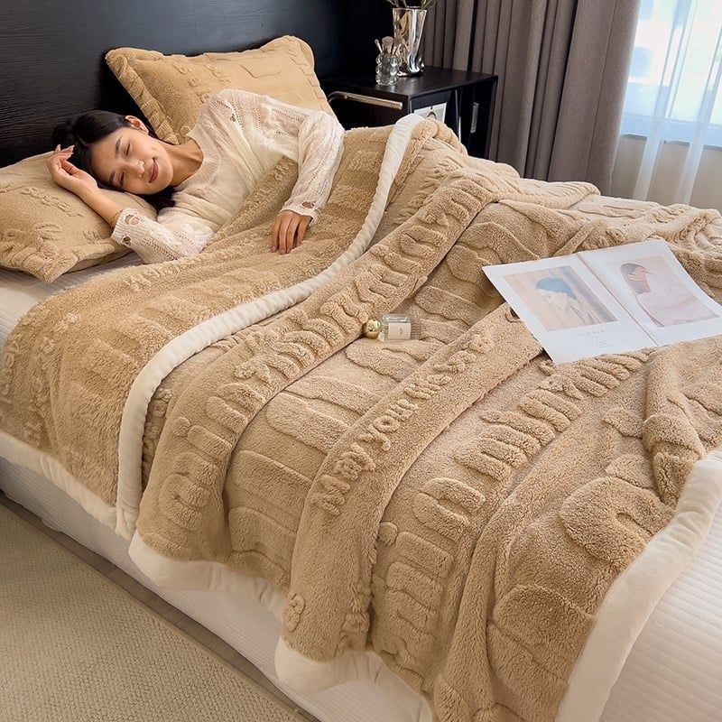 Home Text – Wool Blanket | Chăn Lông Cừu Minmin 230×200cm (1.6kg) | Camel