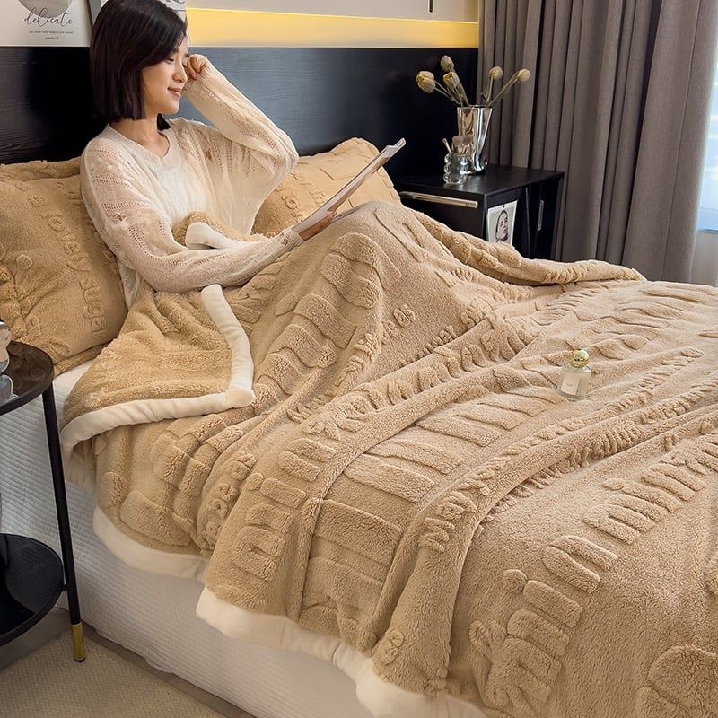 Home Text – Wool Blanket | Chăn Lông Cừu Minmin 230×200cm (1.6kg) | Camel