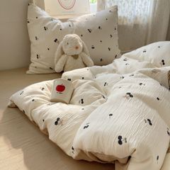 4Pcs Cotton Muslin Triple Layer | Set Cotton Linen 3 Lớp Bed Set | ID 4PCSGACCT05