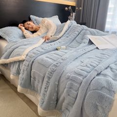 Home Text – Wool Blanket | Chăn Lông Cừu Minmin 230×200cm (1.6kg) | Baby Blue