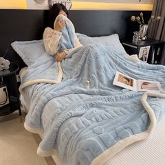 Home Text – Wool Blanket | Chăn Lông Cừu Minmin 230×200cm (1.6kg) | Baby Blue
