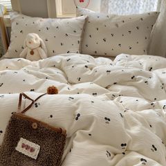 4Pcs Cotton Muslin Triple Layer | Set Cotton Linen 3 Lớp Bed Set | ID 4PCSGACCT05