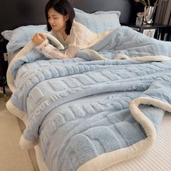 Home Text – Wool Blanket | Chăn Lông Cừu Minmin 230×200cm (1.6kg) | Baby Blue