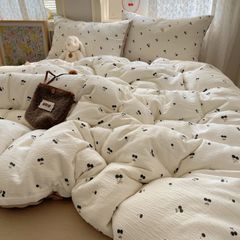 4Pcs Cotton Muslin Triple Layer | Set Cotton Linen 3 Lớp Bed Set | ID 4PCSGACCT05