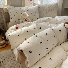 4Pcs Cotton Muslin Triple Layer | Set Cotton Linen 3 Lớp Bed Set | ID 4PCSGACCT05