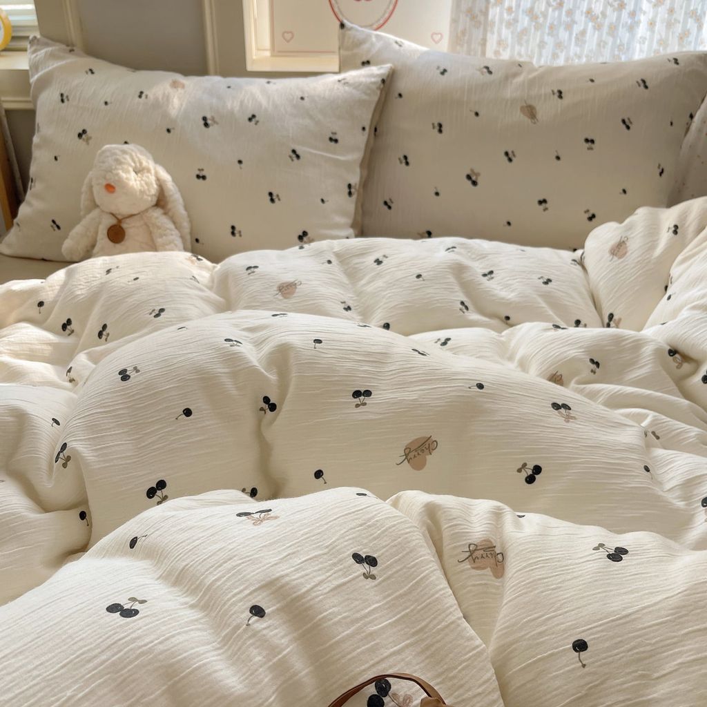 4Pcs Cotton Muslin Triple Layer | Set Cotton Linen 3 Lớp Bed Set | ID 4PCSGACCT05