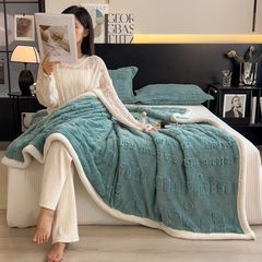 Home Text – Wool Blanket | Chăn Lông Cừu Minmin 230×200cm (1.6kg) | Cobalt