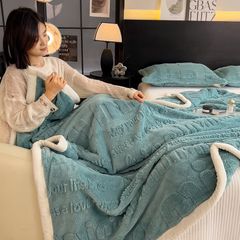 Home Text – Wool Blanket | Chăn Lông Cừu Minmin 230×200cm (1.6kg) | Cobalt