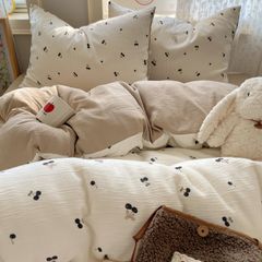 4Pcs Cotton Muslin Triple Layer | Set Cotton Linen 3 Lớp Bed Set | ID 4PCSGACCT05