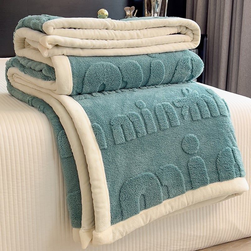 Home Text – Wool Blanket | Chăn Lông Cừu Minmin 230×200cm (1.6kg) | Cobalt