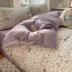4Pcs Cotton Muslin Triple Layer | Set Cotton Linen 3 Lớp Bed Set | ID 4PCSGACCT03