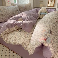 4Pcs Cotton Muslin Triple Layer | Set Cotton Linen 3 Lớp Bed Set | ID 4PCSGACCT03