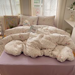 4Pcs Cotton Muslin Triple Layer | Set Cotton Linen 3 Lớp Bed Set | ID 4PCSGACCT03