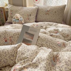 4Pcs Cotton Muslin Triple Layer | Set Cotton Linen 3 Lớp Bed Set | ID 4PCSGACCT03