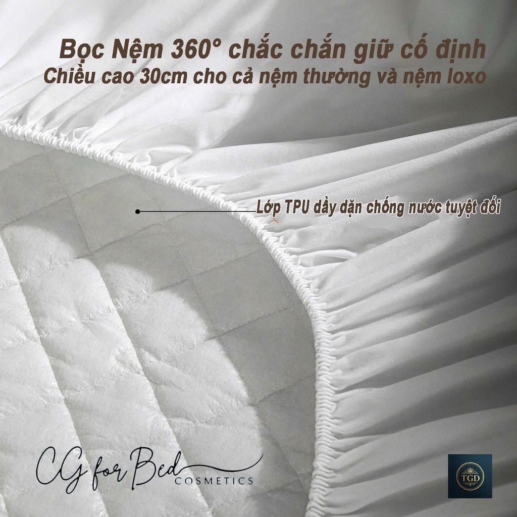 Bảo vệ Nệm chống thấm CG Christopher Guy | Bọc chun 360° ôm trọn nệm cao tới 30cm | CG For Bed