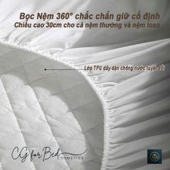 Bảo vệ Nệm chống thấm CG Christopher Guy | Bọc chun 360° ôm trọn nệm cao tới 30cm | CG For Bed