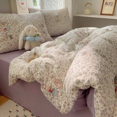 4Pcs Cotton Muslin Triple Layer | Set Cotton Linen 3 Lớp Bed Set | ID 4PCSGACCT03