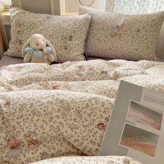 4Pcs Cotton Muslin Triple Layer | Set Cotton Linen 3 Lớp Bed Set | ID 4PCSGACCT03