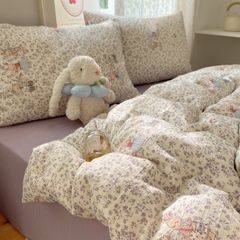4Pcs Cotton Muslin Triple Layer | Set Cotton Linen 3 Lớp Bed Set | ID 4PCSGACCT03