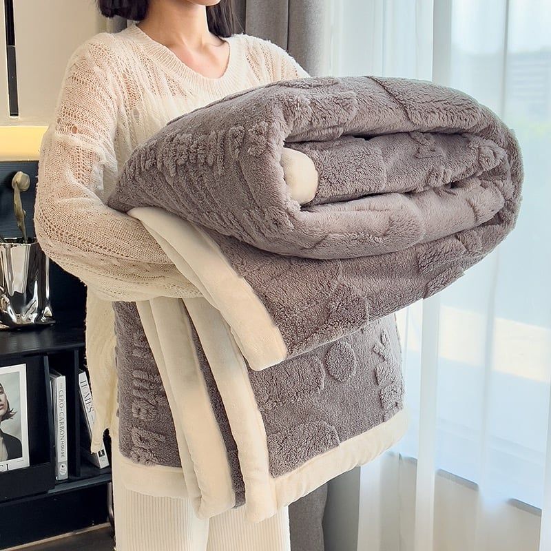 Home Text – Wool Blanket | Chăn Lông Cừu Minmin 230×200cm (1.6kg) | Gray