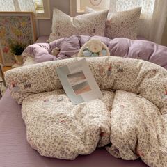 4Pcs Cotton Muslin Triple Layer | Set Cotton Linen 3 Lớp Bed Set | ID 4PCSGACCT03