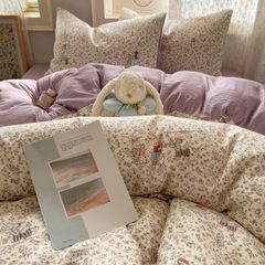 4Pcs Cotton Muslin Triple Layer | Set Cotton Linen 3 Lớp Bed Set | ID 4PCSGACCT03