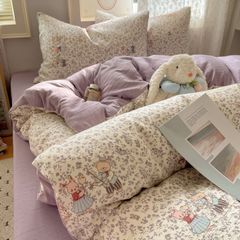 4Pcs Cotton Muslin Triple Layer | Set Cotton Linen 3 Lớp Bed Set | ID 4PCSGACCT03