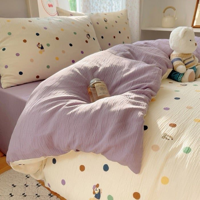 4Pcs Cotton Muslin Triple Layer | Set Cotton Linen 3 Lớp Bed Set | ID 4PCSGACCT20