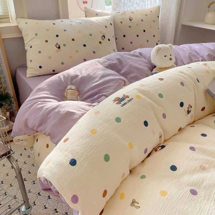 4Pcs Cotton Muslin Triple Layer | Set Cotton Linen 3 Lớp Bed Set | ID 4PCSGACCT20