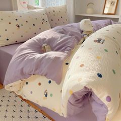 4Pcs Cotton Muslin Triple Layer | Set Cotton Linen 3 Lớp Bed Set | ID 4PCSGACCT20