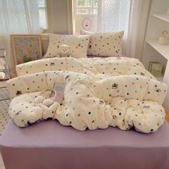 4Pcs Cotton Muslin Triple Layer | Set Cotton Linen 3 Lớp Bed Set | ID 4PCSGACCT20