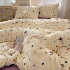 4Pcs Cotton Muslin Triple Layer | Set Cotton Linen 3 Lớp Bed Set | ID 4PCSGACCT20