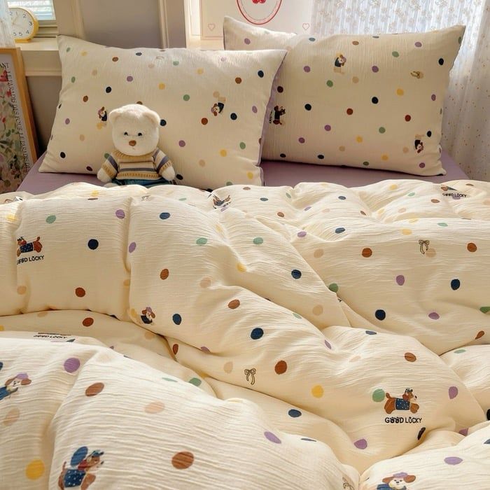4Pcs Cotton Muslin Triple Layer | Set Cotton Linen 3 Lớp Bed Set | ID 4PCSGACCT20