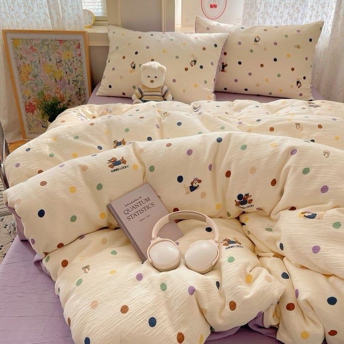 4Pcs Cotton Muslin Triple Layer | Set Cotton Linen 3 Lớp Bed Set | ID 4PCSGACCT20