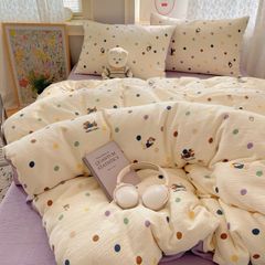 4Pcs Cotton Muslin Triple Layer | Set Cotton Linen 3 Lớp Bed Set | ID 4PCSGACCT20
