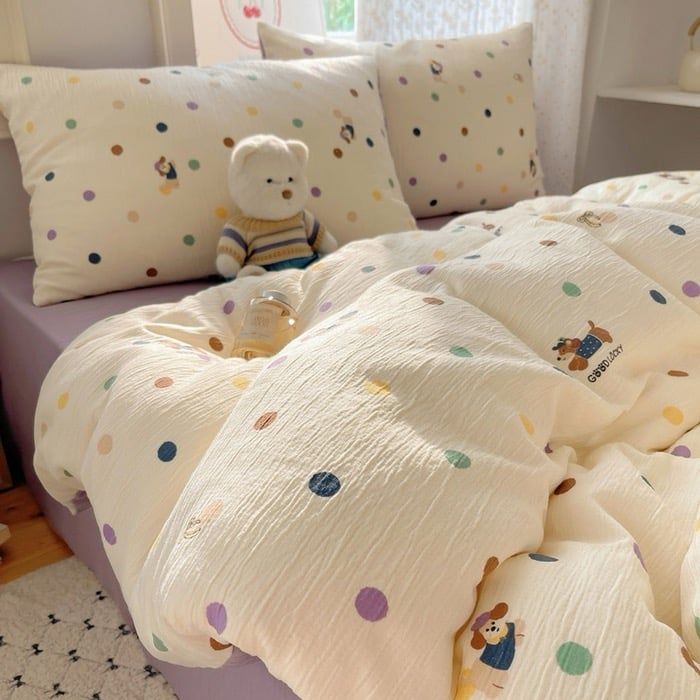 4Pcs Cotton Muslin Triple Layer | Set Cotton Linen 3 Lớp Bed Set | ID 4PCSGACCT20