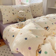 4Pcs Cotton Muslin Triple Layer | Set Cotton Linen 3 Lớp Bed Set | ID 4PCSGACCT20