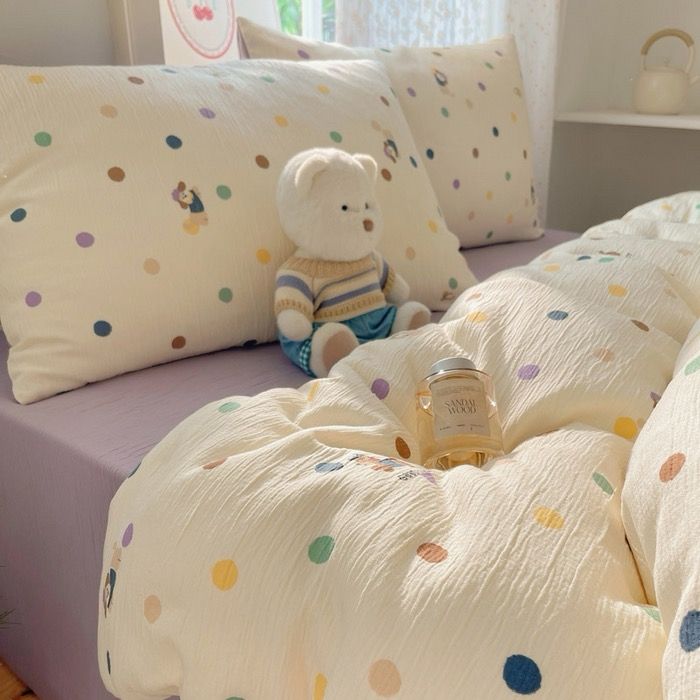 4Pcs Cotton Muslin Triple Layer | Set Cotton Linen 3 Lớp Bed Set | ID 4PCSGACCT20