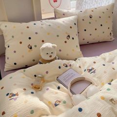 4Pcs Cotton Muslin Triple Layer | Set Cotton Linen 3 Lớp Bed Set | ID 4PCSGACCT20