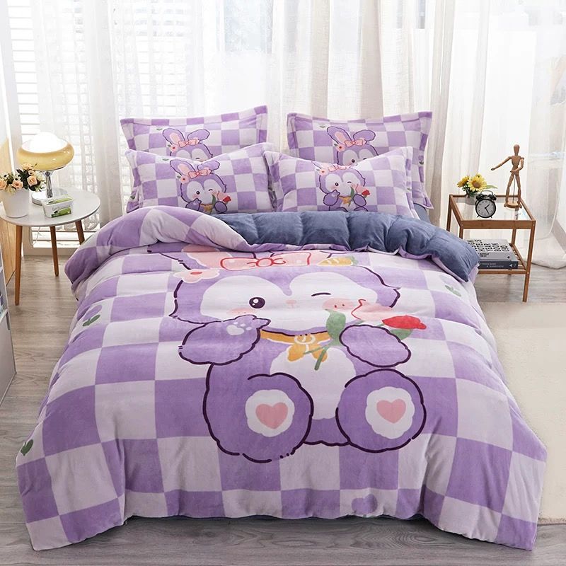 Set 4 Món Nỉ Nhung 200gr hình in 3D TeddyLavender