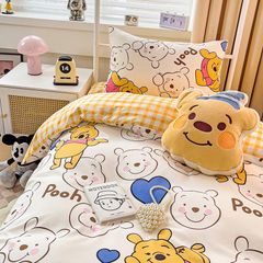 4Pcs Cotton Disney Beddingset Case Pooh Sleepy