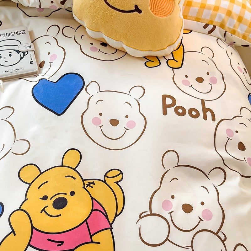 4Pcs Cotton Disney Beddingset Case Pooh Sleepy